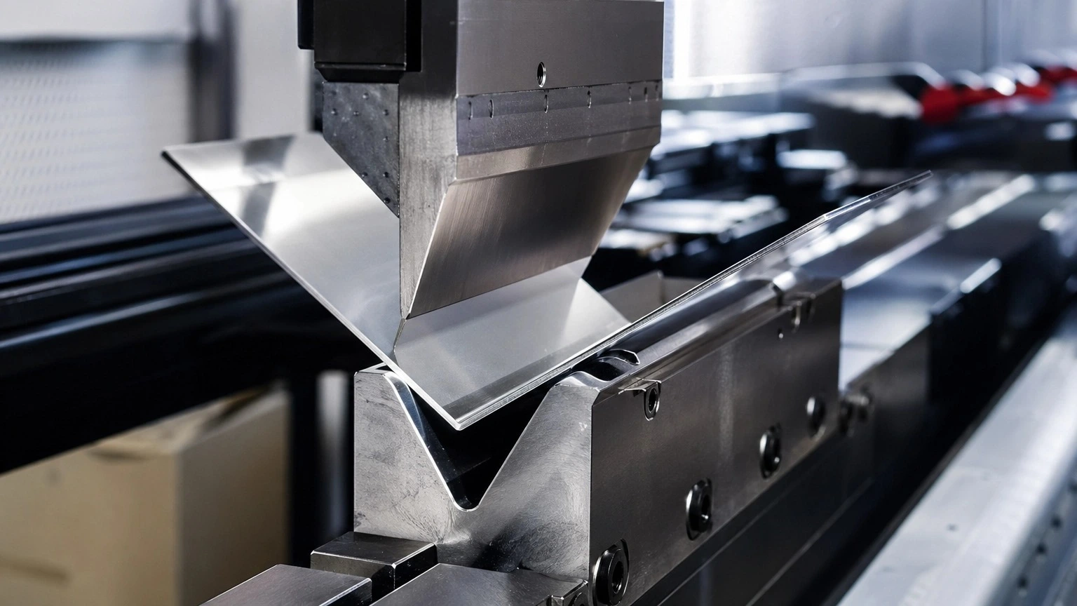 Estrutura industrial para dobra e conformação de peças em aço inox